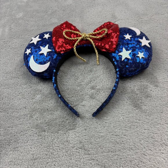 Disney Sorcerer Mickey Mouse Custom Made Sequin Ears Headband Adult Size - Picture 2 of 6